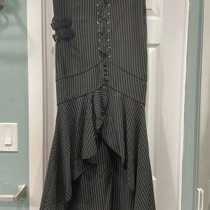 YOU WON'T FIND THIS ANYWHERE! Goth pinstripe buckle layer-skirt EU 40 STEAMPUNK